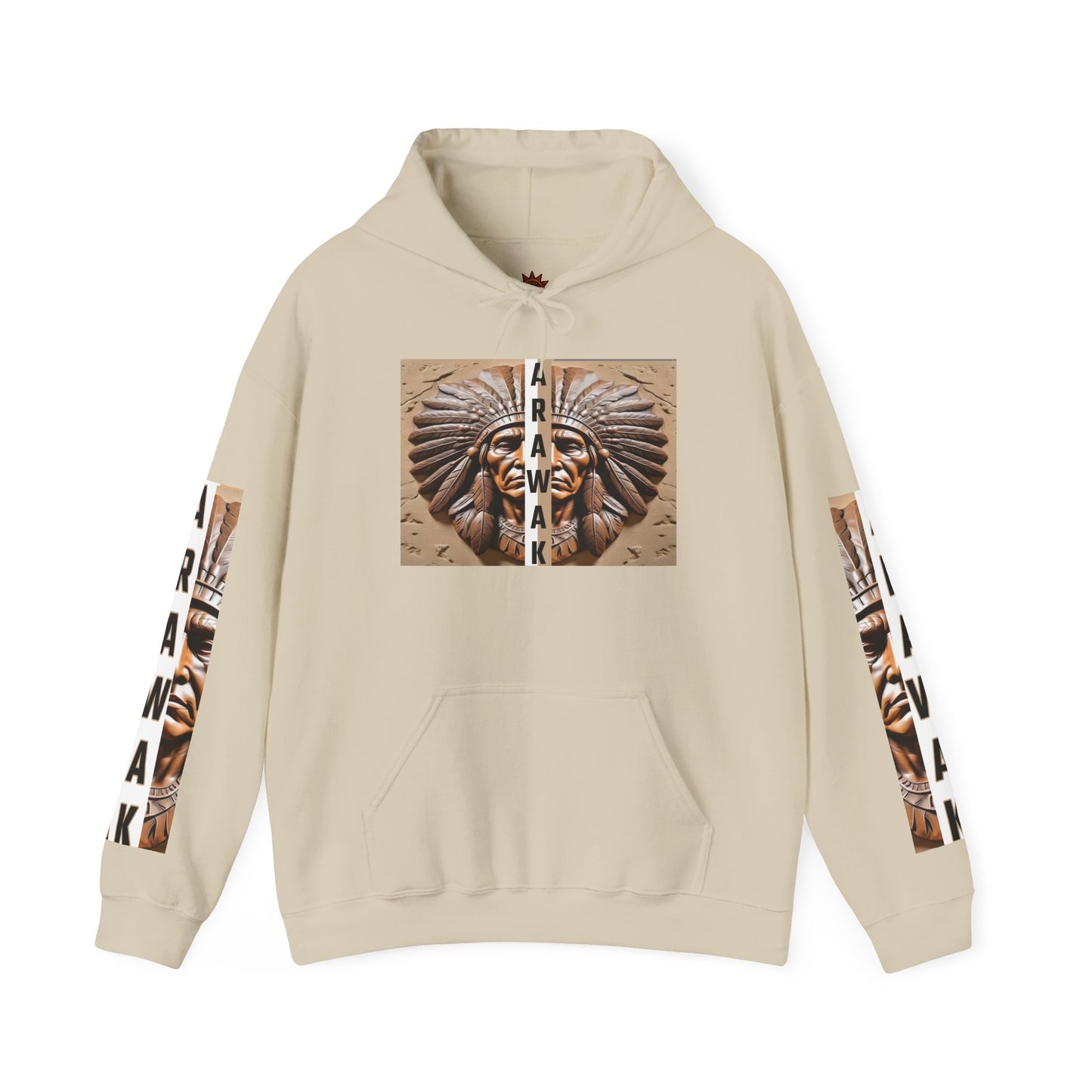 Tribal Graphic Hoodie with Arawak Design, Comfortable Unisex Sweatshirt for Casual Wear, Gift for Music Festivals, Bohemian Style, [...]