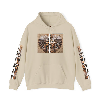 Tribal Graphic Hoodie with Arawak Design, Comfortable Unisex Sweatshirt for Casual Wear, Gift for Music Festivals, Bohemian Style, [...]
