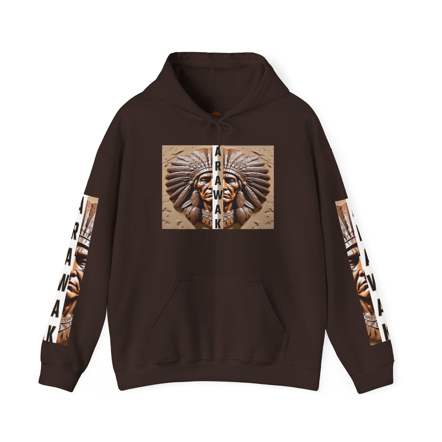 Tribal Graphic Hoodie with Arawak Design, Comfortable Unisex Sweatshirt for Casual Wear, Gift for Music Festivals, Bohemian Style, [...]