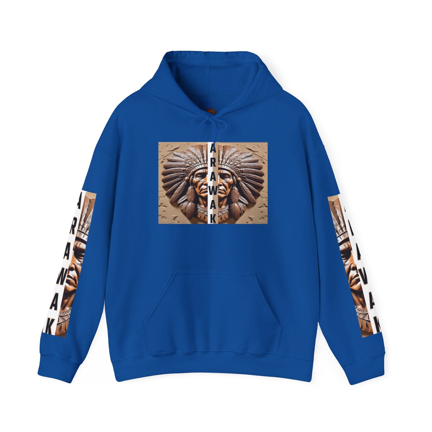 Tribal Graphic Hoodie with Arawak Design, Comfortable Unisex Sweatshirt for Casual Wear, Gift for Music Festivals, Bohemian Style, [...]