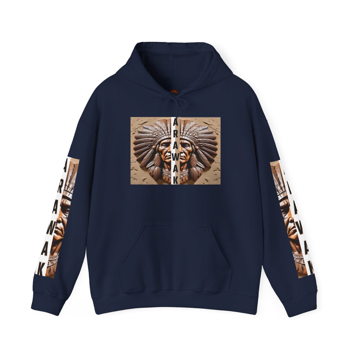 Tribal Graphic Hoodie with Arawak Design, Comfortable Unisex Sweatshirt for Casual Wear, Gift for Music Festivals, Bohemian Style, [...]