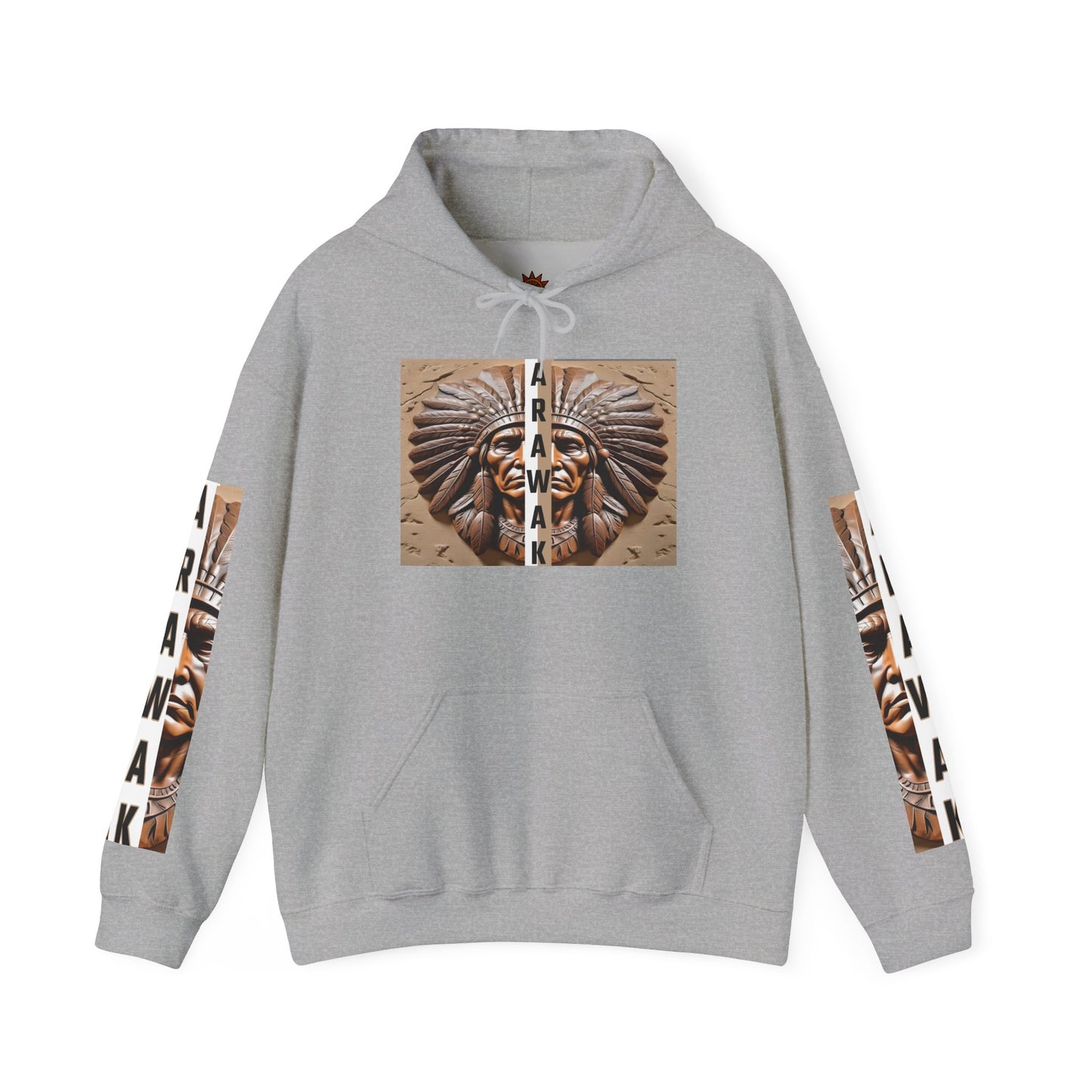 Tribal Graphic Hoodie with Arawak Design, Comfortable Unisex Sweatshirt for Casual Wear, Gift for Music Festivals, Bohemian Style, [...]