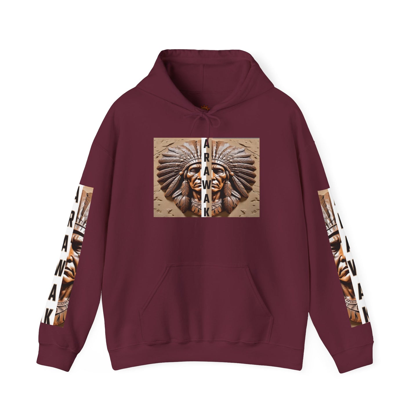 Tribal Graphic Hoodie with Arawak Design, Comfortable Unisex Sweatshirt for Casual Wear, Gift for Music Festivals, Bohemian Style, [...]